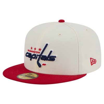 Бейсболка Washington Capitals New Era White Chrome Two-Toned 59FIFTY
