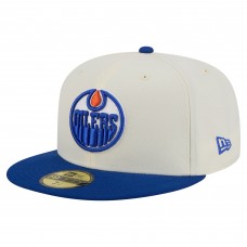 Бейсболка Edmonton Oilers New Era White Chrome Two-Toned 59FIFTY