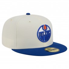 Бейсболка Edmonton Oilers New Era White Chrome Two-Toned 59FIFTY