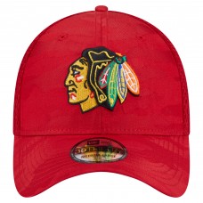 Бейсболка Chicago Blackhawks New Era Red Active Subtle Camo 39THIRTY