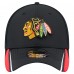 Бейсболка Chicago Blackhawks New Era Black Linear Featherweight 39THIRTY