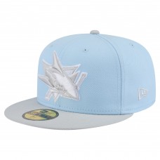 Бейсболка San Jose Sharks New Era Light Blue/Gray Color Pack Two-Tone 59FIFTY