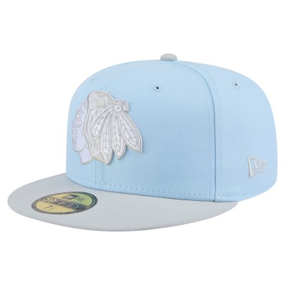 Бейсболка Chicago Blackhawks New Era Light Blue/Gray Color Pack Two-Tone 59FIFTY