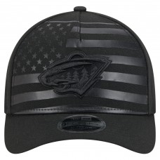 Бейсболка Minnesota Wild New Era Black Game Day Stealth Flag 9FORTY A-Frame