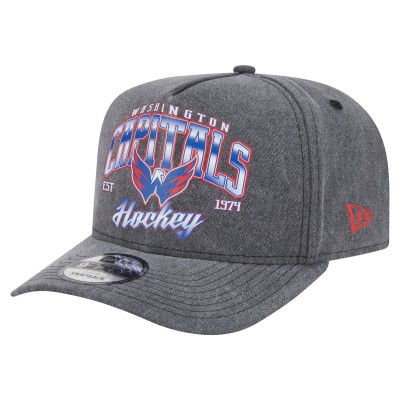 Бейсболка Washington Capitals New Era Charcoal Throwback Washed Pre-Curved A-Frame 9FIFTY