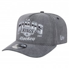 Бейсболка Los Angeles Kings New Era Charcoal Throwback Washed Pre-Curved A-Frame 9FIFTY Snapback