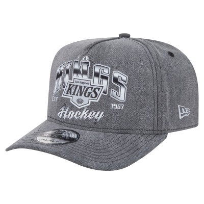Бейсболка Los Angeles Kings New Era Charcoal Throwback Washed Pre-Curved A-Frame 9FIFTY Snapback