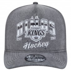 Бейсболка Los Angeles Kings New Era Charcoal Throwback Washed Pre-Curved A-Frame 9FIFTY Snapback