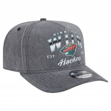 Бейсболка Minnesota Wild New Era Charcoal Throwback Washed Pre-Curved A-Frame 9FIFTY Snapback