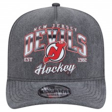 Бейсболка New Jersey Devils New Era Charcoal Throwback Washed Pre-Curved A-Frame 9FIFTY Snapback