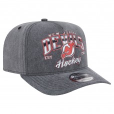 Бейсболка New Jersey Devils New Era Charcoal Throwback Washed Pre-Curved A-Frame 9FIFTY Snapback