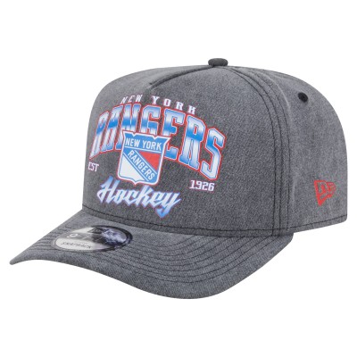 Бейсболка New York Rangers New Era Charcoal Throwback Washed Pre-Curved A-Frame 9FIFTY Snapback