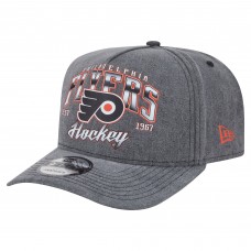 Бейсболка Philadelphia Flyers New Era Charcoal Throwback Washed Pre-Curved A-Frame 9FIFTY Snapback
