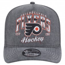 Бейсболка Philadelphia Flyers New Era Charcoal Throwback Washed Pre-Curved A-Frame 9FIFTY Snapback