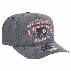 Бейсболка Philadelphia Flyers New Era Charcoal Throwback Washed Pre-Curved A-Frame 9FIFTY Snapback