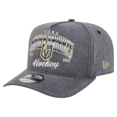 Бейсболка Vegas Golden Knights New Era Charcoal Throwback Washed Pre-Curved A-Frame 9FIFTY