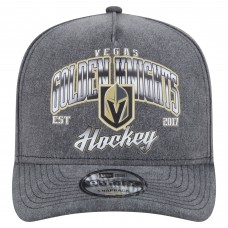 Бейсболка Vegas Golden Knights New Era Charcoal Throwback Washed Pre-Curved A-Frame 9FIFTY
