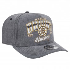 Бейсболка Boston Bruins New Era Charcoal Throwback Washed Pre-Curved A-Frame 9FIFTY