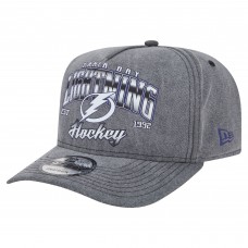 Бейсболка Tampa Bay Lightning New Era Charcoal Throwback Washed Pre-Curved A-Frame 9FIFTY Snapback
