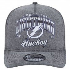 Бейсболка Tampa Bay Lightning New Era Charcoal Throwback Washed Pre-Curved A-Frame 9FIFTY Snapback