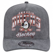 Бейсболка Anaheim Ducks New Era Charcoal Throwback Washed Pre-Curved A-Frame 9FIFTY