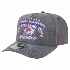 Бейсболка Colorado Avalanche New Era Charcoal Throwback Washed Pre-Curved A-Frame 9FIFTY Snapback