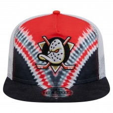 Бейсболка Anaheim Ducks New Era Black/Orange Throwback V-Dye