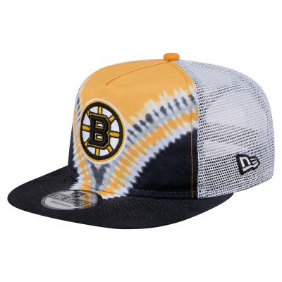 Бейсболка Boston Bruins New Era Black/Gold Throwback V-Dye