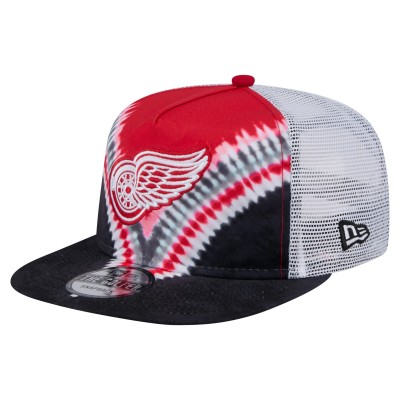 Detroit Red Wings New Era Black/Red Throwback V-Dye Adjustable Golfer Hat