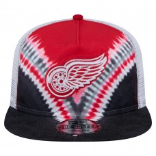 Detroit Red Wings New Era Black/Red Throwback V-Dye Adjustable Golfer Hat Detroit Red Wings New Era Black/Red Throwback V-Dye Adjustable Golfer Hat