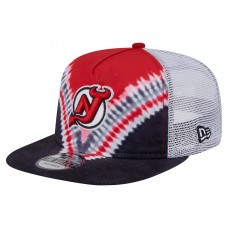Бейсболка New Jersey Devils New Era Black/Red Throwback V-Dye Golfer