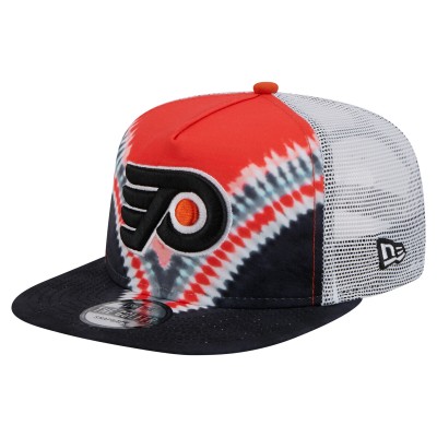 Бейсболка Philadelphia Flyers New Era Black/Orange Throwback V-Dye Golfer