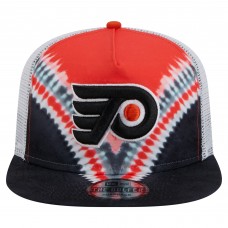 Бейсболка Philadelphia Flyers New Era Black/Orange Throwback V-Dye Golfer