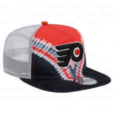 Бейсболка Philadelphia Flyers New Era Black/Orange Throwback V-Dye Golfer