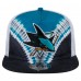Бейсболка San Jose Sharks New Era Black/Teal Throwback V-Dye