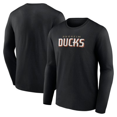 Футболка с длинным рукавом Anaheim Ducks Fanatics Wordmark Logo - Black