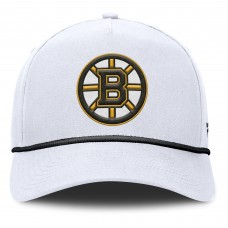 Boston Bruins Fanatics White Rope A-Frame Adjustable Hat