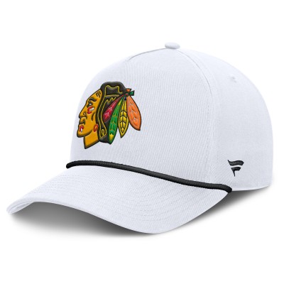 Бейсболка Chicago Blackhawks Fanatics White Rope A-Frame