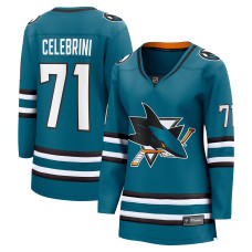 Женская джерси San Jose Sharks Macklin Celebrini Fanatics Teal Home Breakaway
