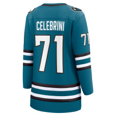 Женская джерси San Jose Sharks Macklin Celebrini Fanatics Teal Home Breakaway