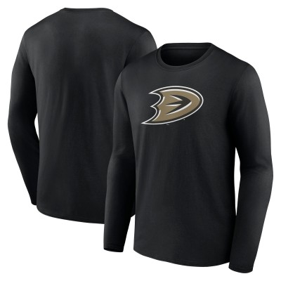 Футболка с длинным рукавом Anaheim Ducks Secondary Logo - Black