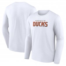 Anaheim Ducks White Wordmark Logo Long Sleeve T-Shirt Anaheim Ducks White Wordmark Logo Long Sleeve T-Shirt