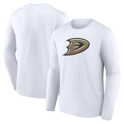 Anaheim Ducks White Secondary Logo Long Sleeve T-Shirt