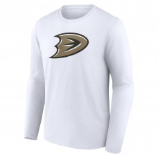 Anaheim Ducks White Secondary Logo Long Sleeve T-Shirt Anaheim Ducks White Secondary Logo Long Sleeve T-Shirt