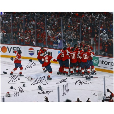 Florida Panthers Autographed Fanatics Authentic 2024 Stanley Cup Champions 16 x 20 Celebration Photograph with Multiple Signatures - Limited Edition of 200