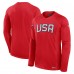 Футболка USA Fanatics 2025 4 Nations Face-Off Authentic Pro Long Sleeve Tech - Athletic Red