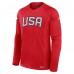 Футболка USA Fanatics 2025 4 Nations Face-Off Authentic Pro Long Sleeve Tech - Athletic Red