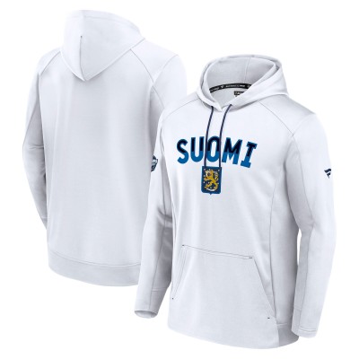 Толстовка на флисе Finland Fanatics 2025 4 Nations Face-Off Authentic Pro Fleece - White