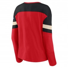 Футболка с длинным рукавом Женская футболка Canada Fanatics Womens 2025 4 Nations Face-Off Notch Neck - Athletic Red/Black Футболка с длинным рукавом Женская футболка Canada Fanatics Womens 2025 4 Nations Face-Off Notch Neck - Athletic Red/Black