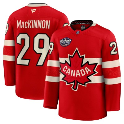 Джерси Nathan MacKinnon Canada Fanatics 2025 4 Nations Face-Off Premium - Red